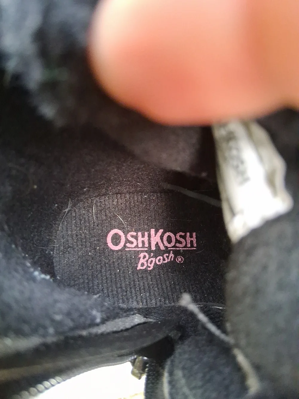 OshKosh B'gosh Child Shiny Pleather Black & Pink Boots Size 7M